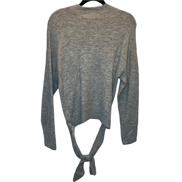 WAYF Where Are You From Mock Neck Tie Waist Sweater Light Grey XL New - Picture 7 of 8